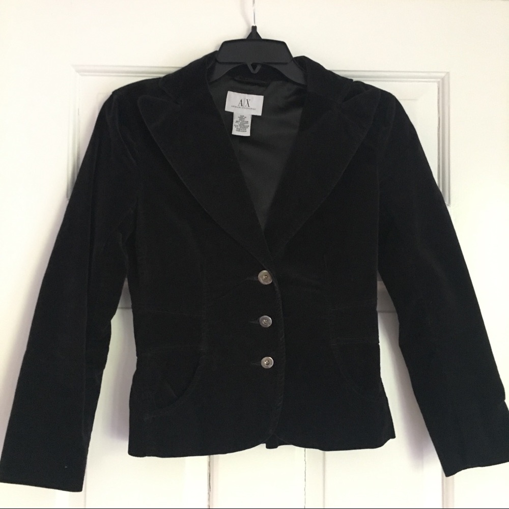 Armani Exchange black peplum blazer